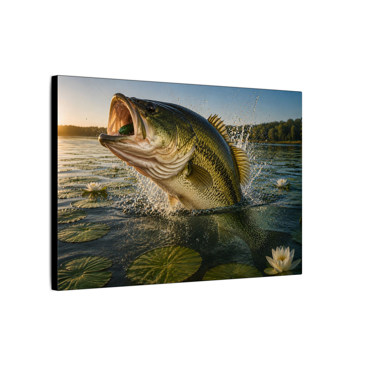 Lily Pad Explosion Largemouth Bass canvas side angle