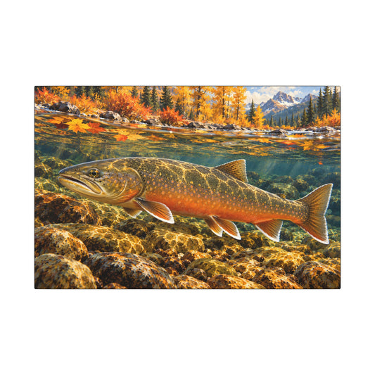 Autumn Char Bull Trout canvas, 18x12 size view