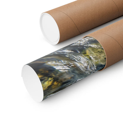 Northern Pike on the Current Seam Poster — River-Run Matte Wall Art for Anglers