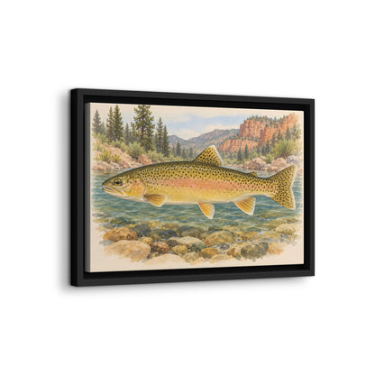 Gila Wilderness Watercolor Gila Trout framed canvas wall art, view 4