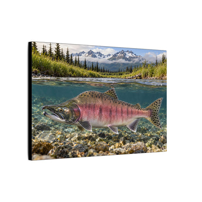 Alaska Creek Pink Salmon canvas wall art, view 4