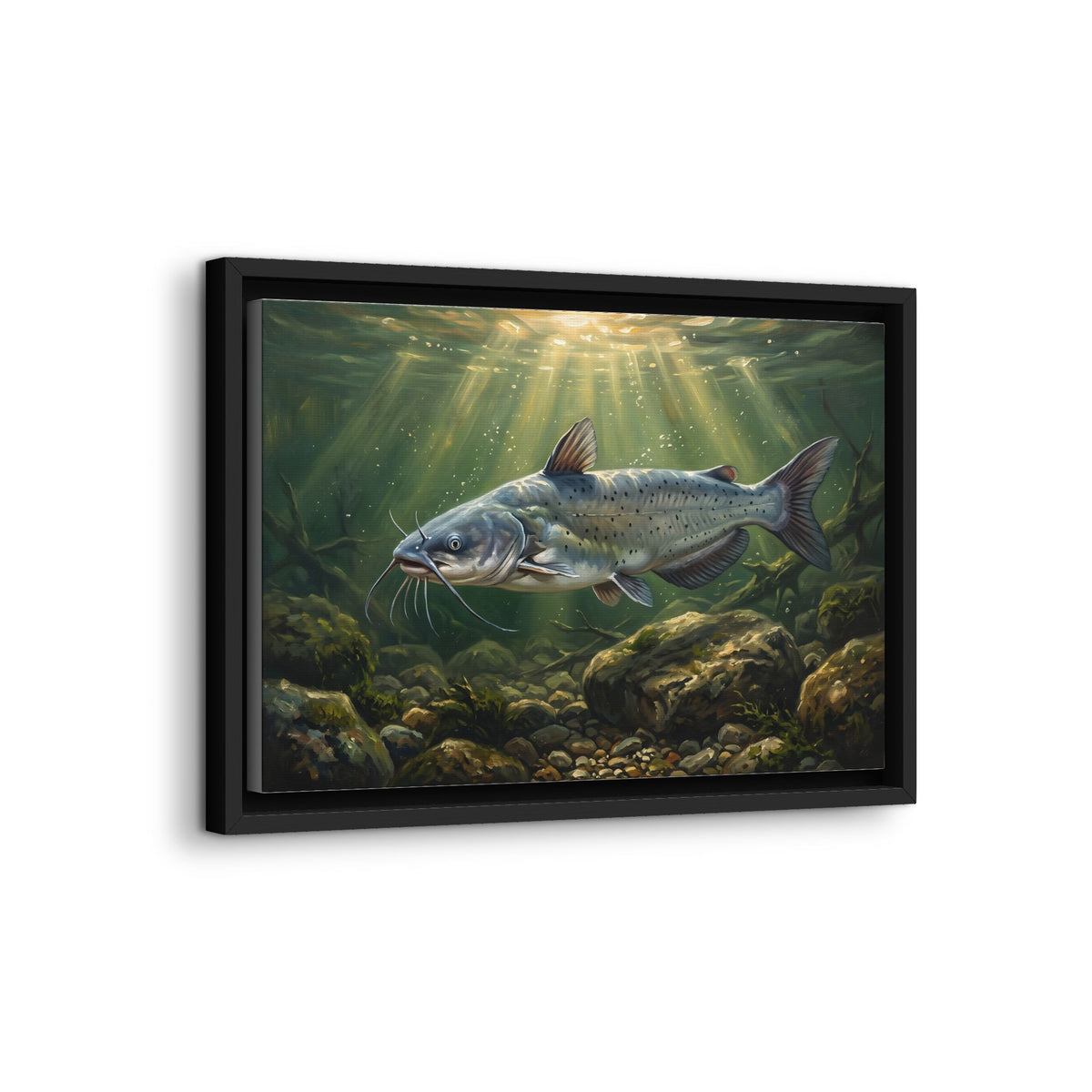 Channel Catfish Rocky Run framed canvas wall art, view 4
