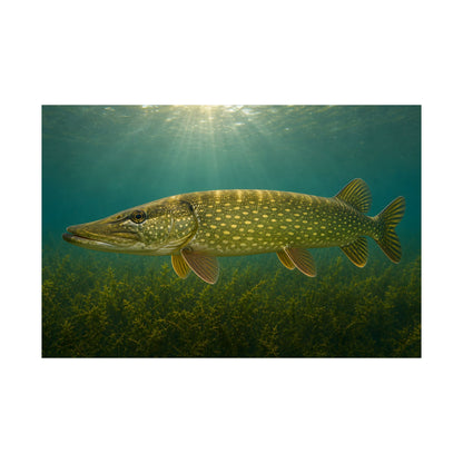 Sunlit Ambush Northern Pike poster wall art, view 2