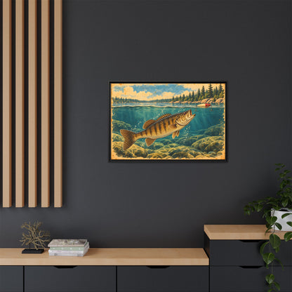 Vintage Topwater Smallmouth Framed Canvas wall art, view 6