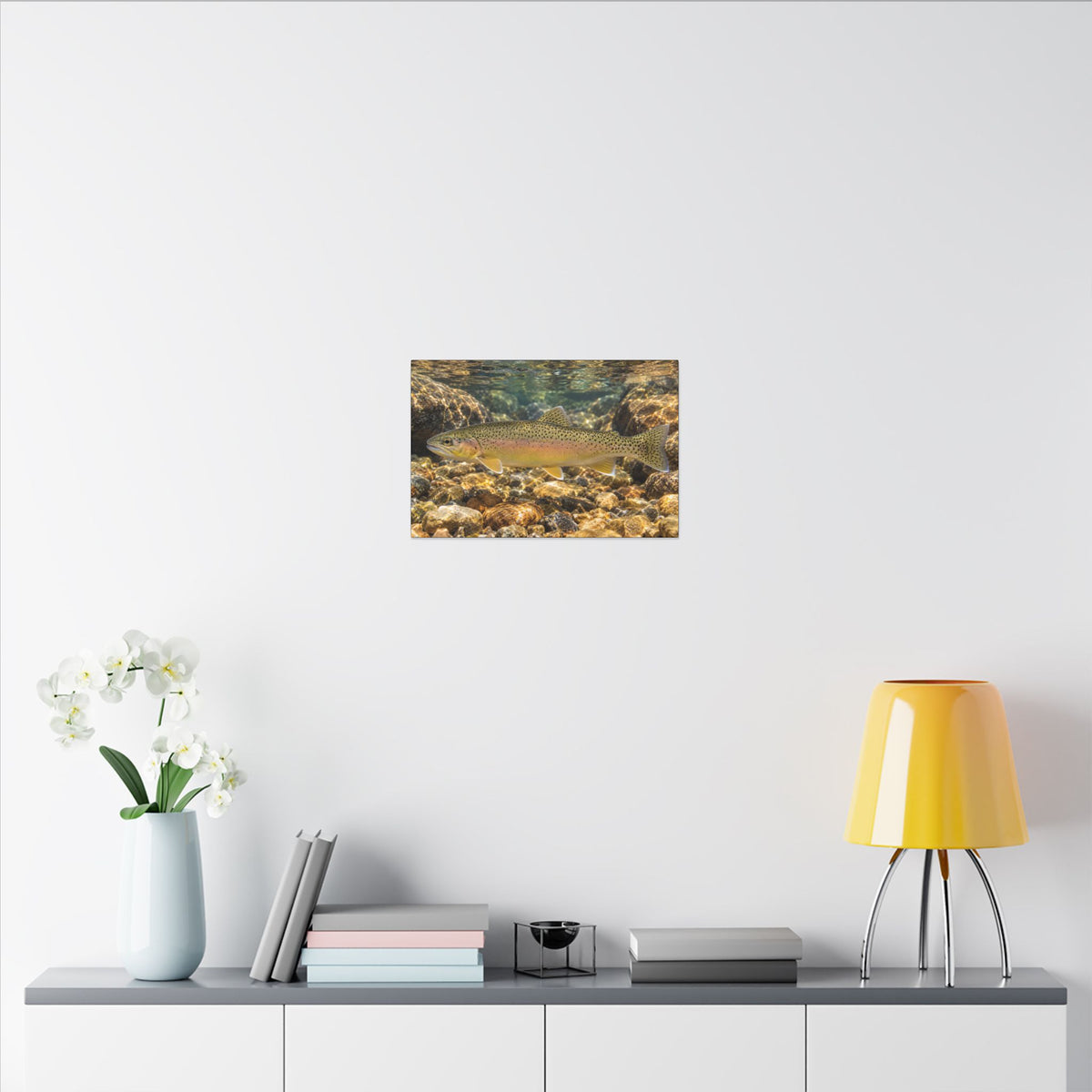Amber Pebbles Gila Trout canvas wall art, view 6
