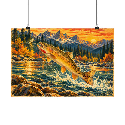 Idaho Wilderness Cutthroat Trout poster wall art, 18x12 size view