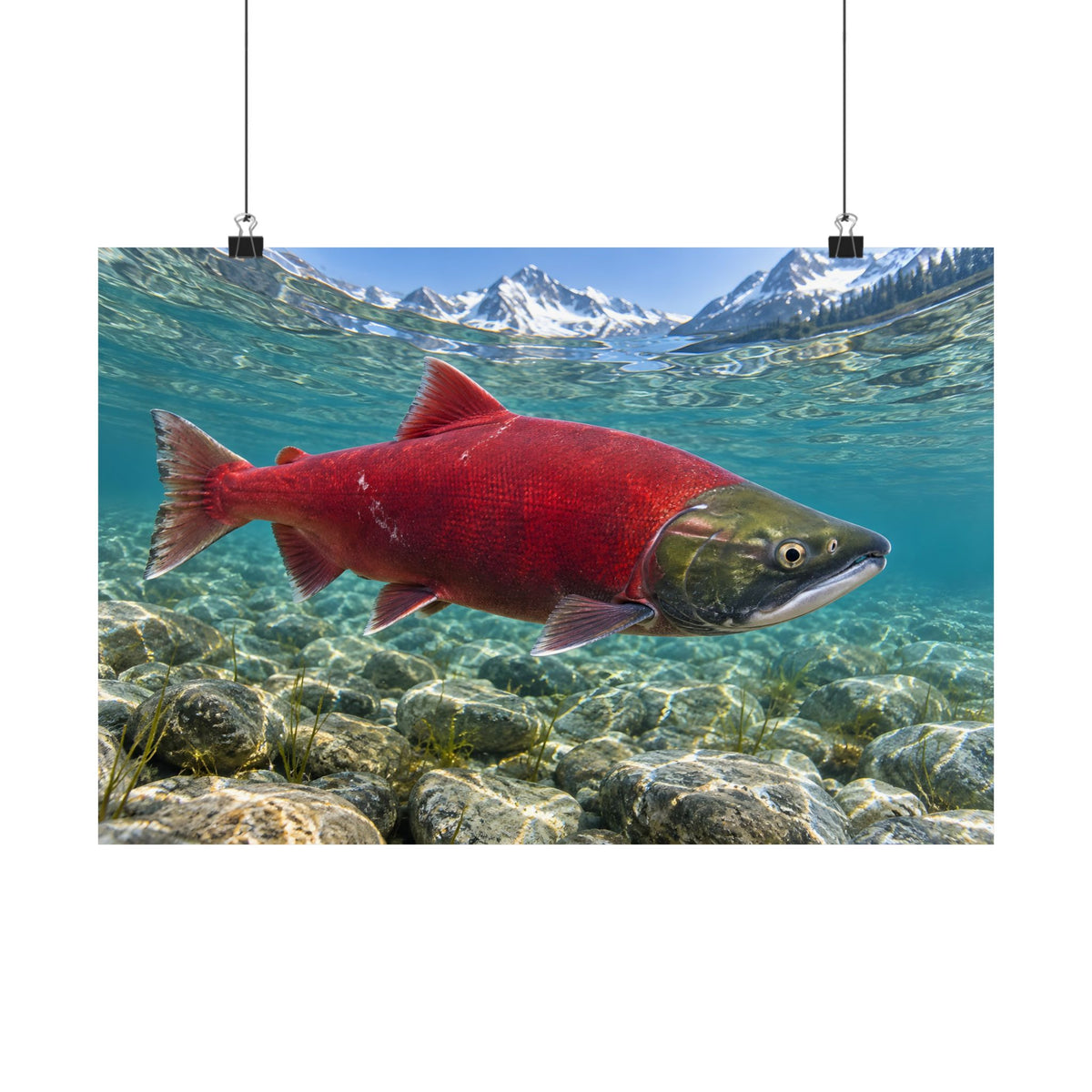 Ruby of the Shallows Sockeye Salmon poster wall art, view 2