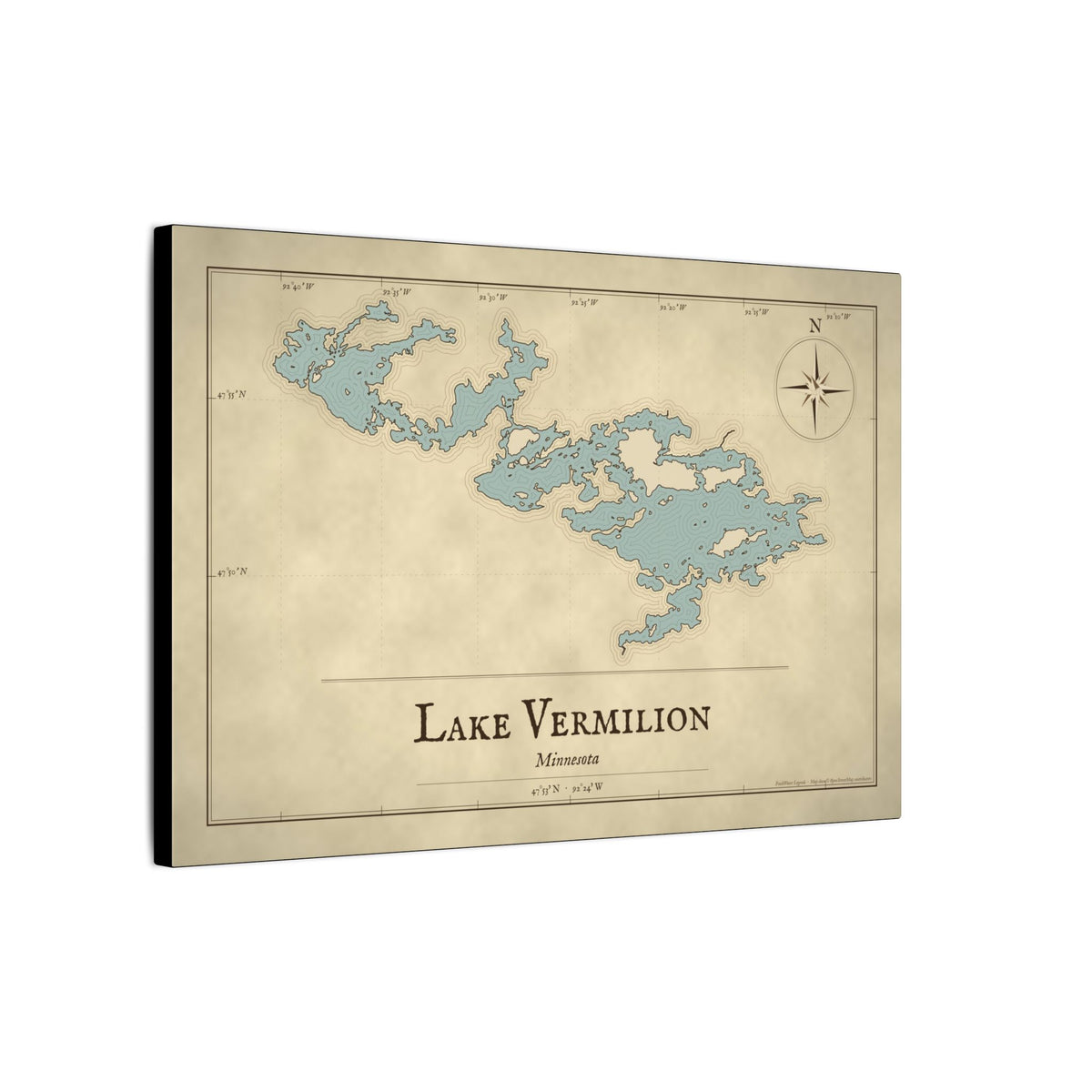 Lake Vermilion Vintage Map canvas wall art, view 4