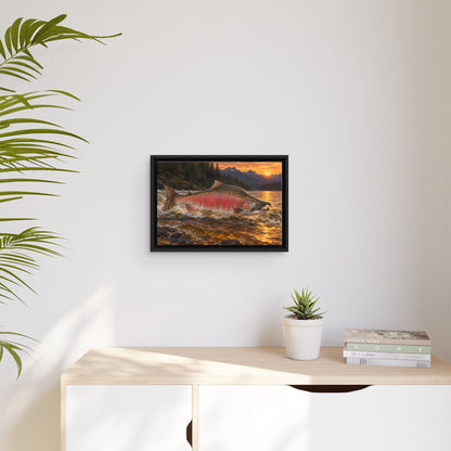 River Light Pink Salmon framed canvas wall art, view 5