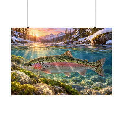Snowmelt Sunrise Rainbow Trout poster wall art – photo 3