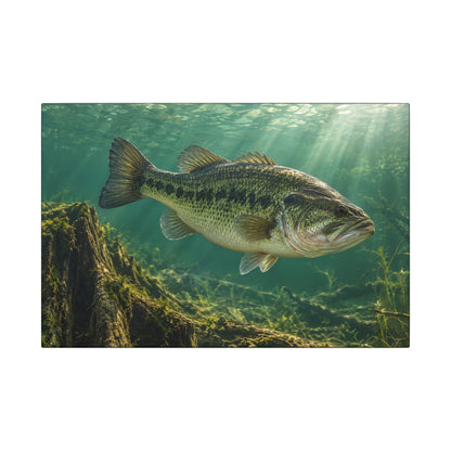 Jade Morning Mist Largemouth Bass canvas, 18x12 size view
