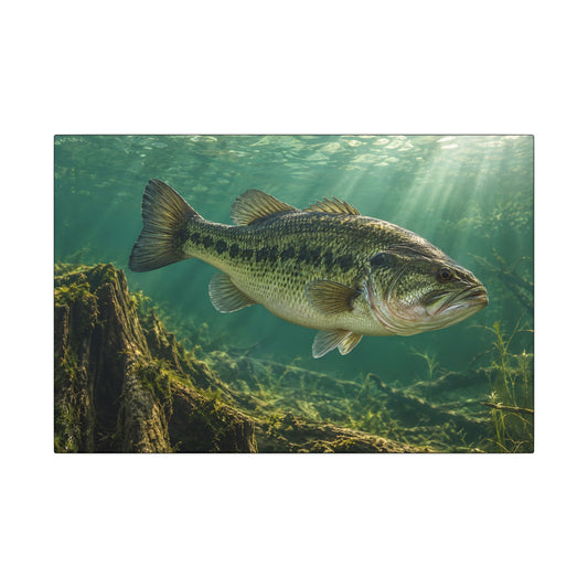 Jade Morning Mist Largemouth Bass canvas, 18x12 size view