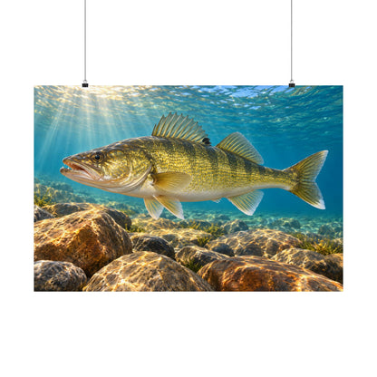 Golden Rock Reef Walleye poster wall art, 36x24 size view