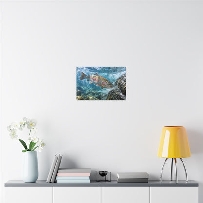 Granite Power Rainbow Trout canvas wall art, view 6
