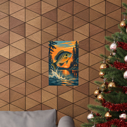 Lake Cabin Sunset Bluegill poster wall art, view 6