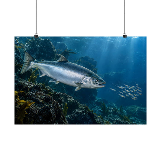 Autumn Glacier Run Atlantic Salmon poster wall art