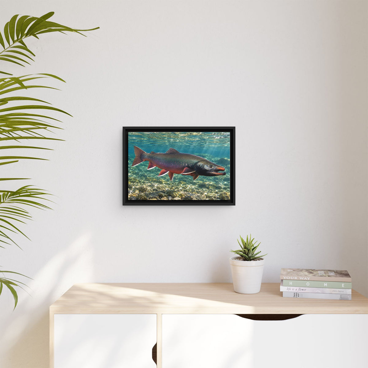 Trophy Alaskan Waters Dolly Varden framed canvas wall art, view 5