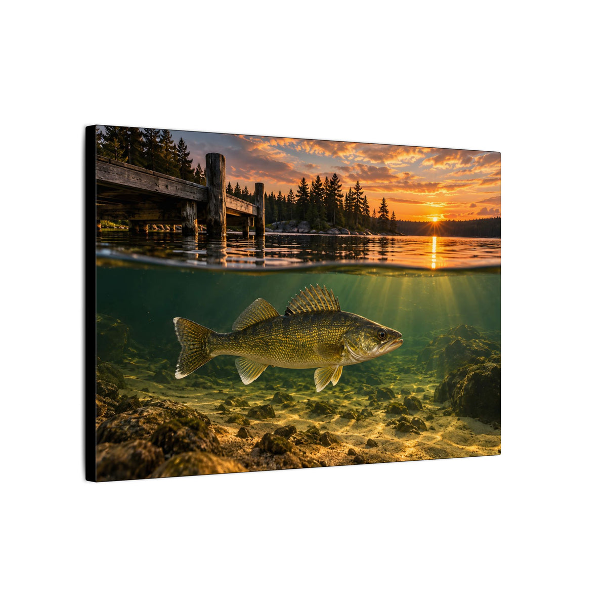 Northwoods Over-Under Walleye canvas side angle