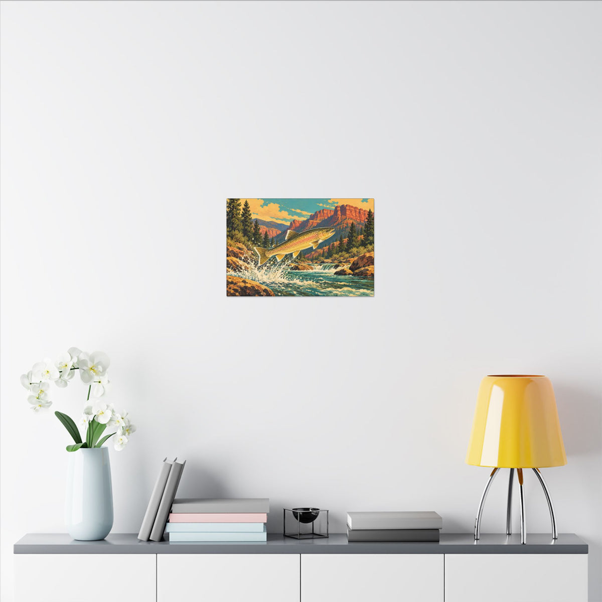 Red Mesa Leap Gila Trout canvas wall art, view 6