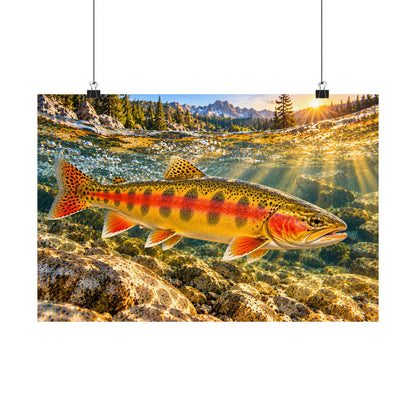 Mountain Sunrise Golden Trout poster wall art, view 2
