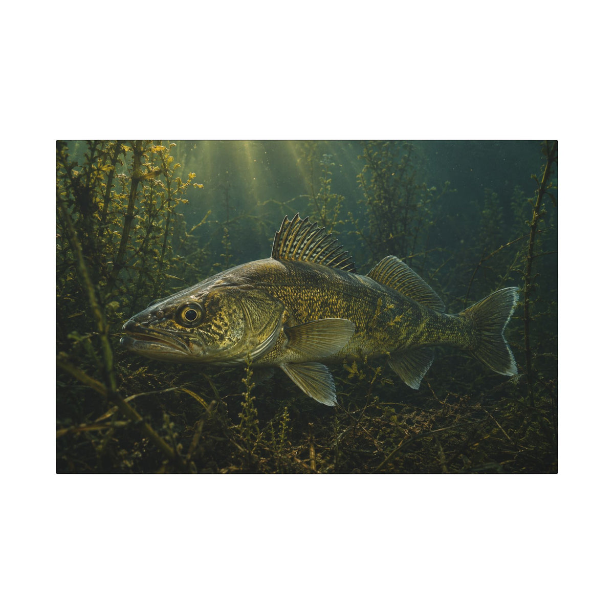 Weed Line Walleye canvas, 36x24 size view