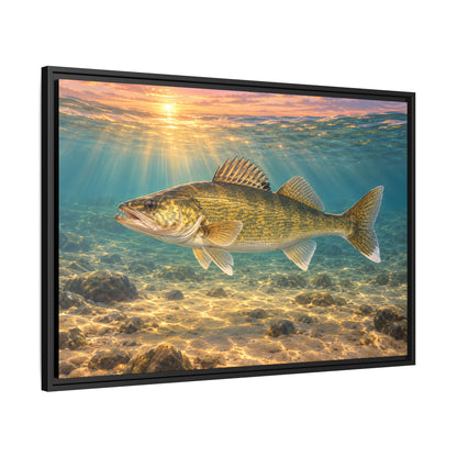 The Shallows Walleye framed canvas wall art, view 4