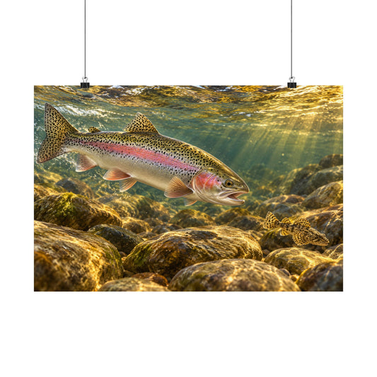 Sculpin Chase Rainbow Trout poster wall art – photo 1
