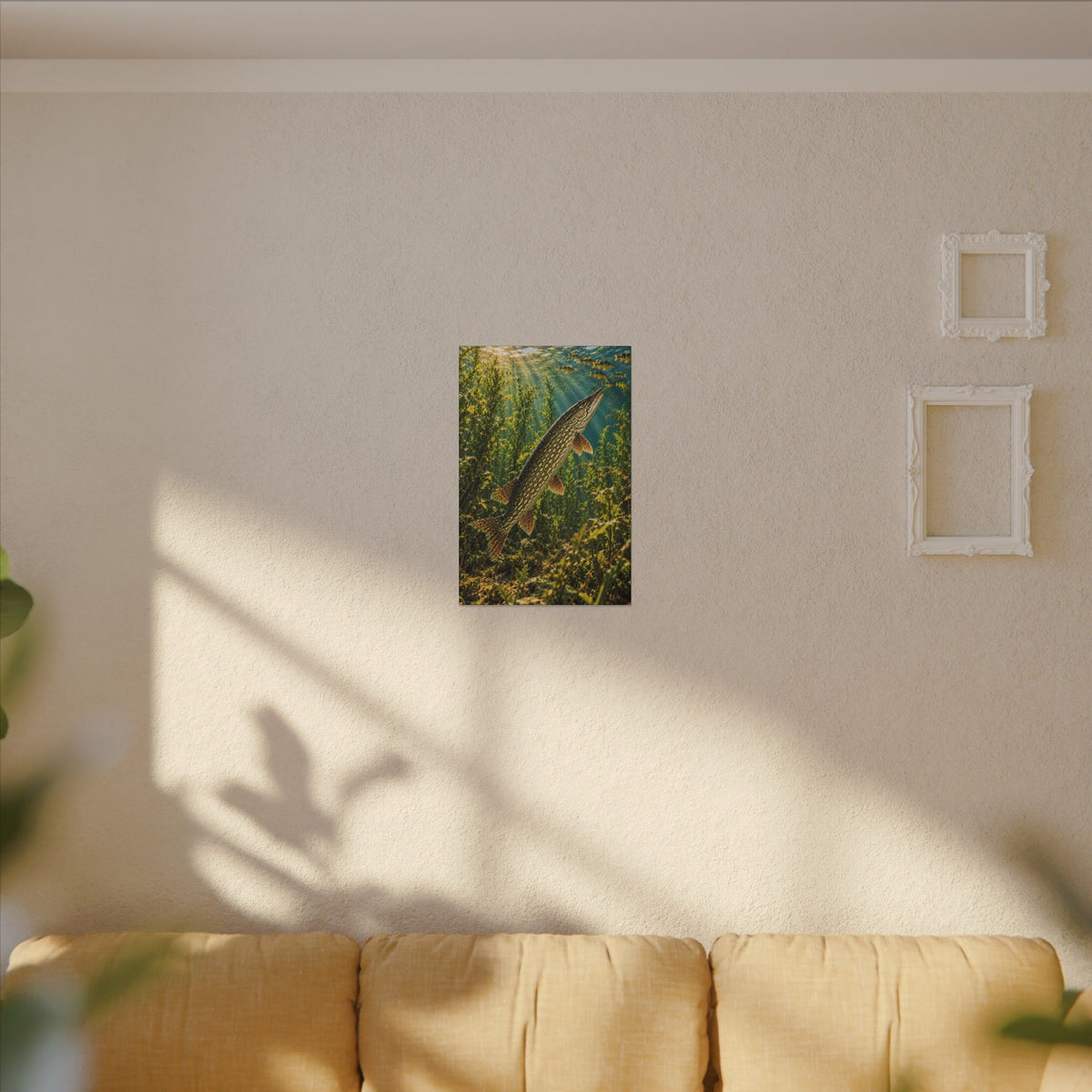 Northern Pike in the Weeds Underwater canvas wall art, view 5
