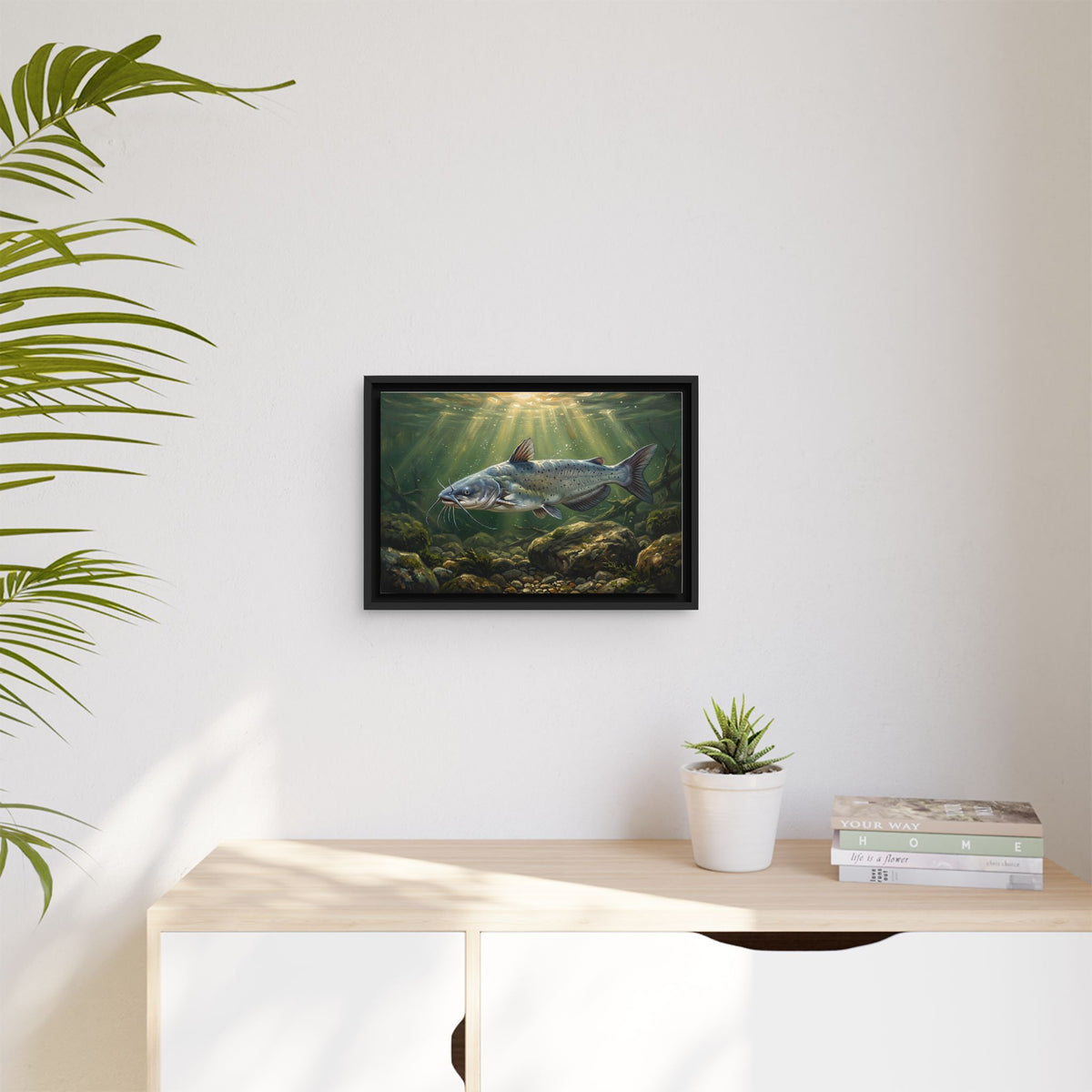 Channel Catfish Rocky Run framed canvas wall art, view 5