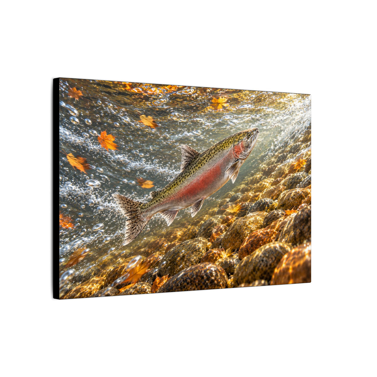 Autumn Leaf Run Salmon canvas wall art, view 4