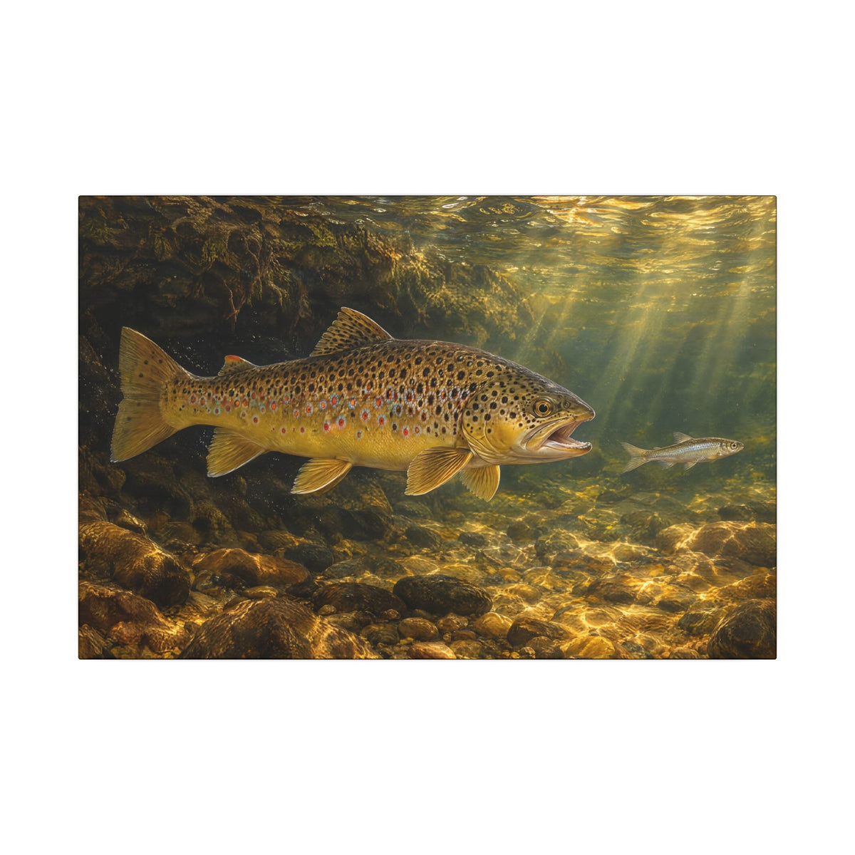 Streamer Chase Brown Trout canvas, 24x16 size view