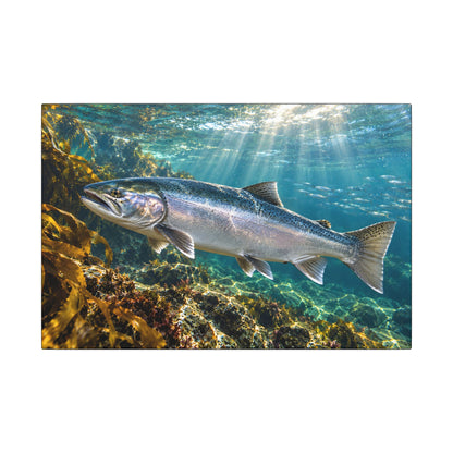Silver in the Tide Coho Salmon canvas, 18x12 size view