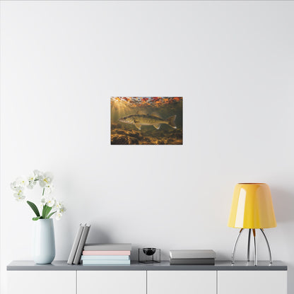 Autumn Turnover Walleye canvas in a home office