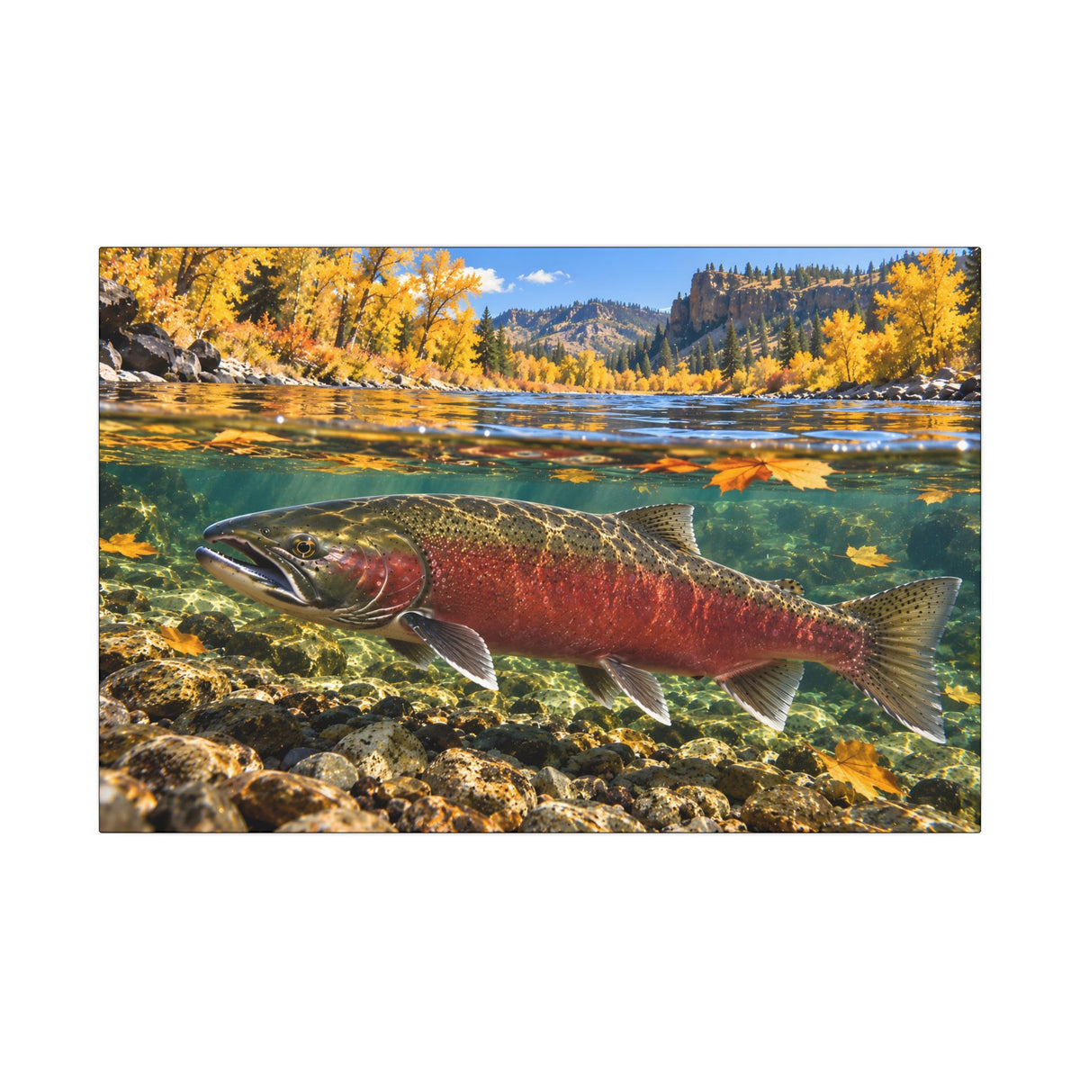 Clearwater Fall Coho Salmon canvas, 24x16 size view