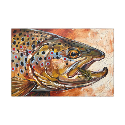 Legends Bold Close-Up Autumn Brown Trout canvas wall art, view 3