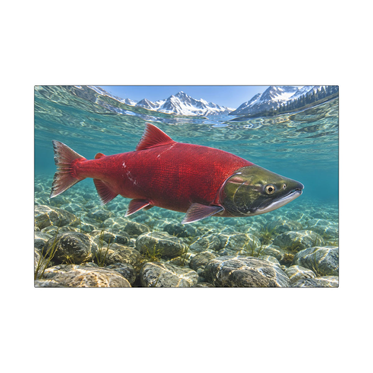 Ruby of the Shallows Sockeye Salmon canvas wall art
