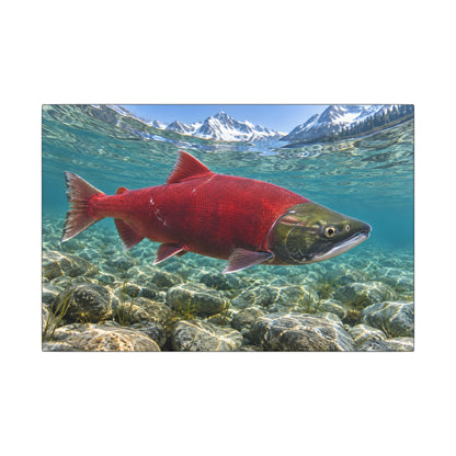 Ruby of the Shallows Sockeye Salmon canvas wall art