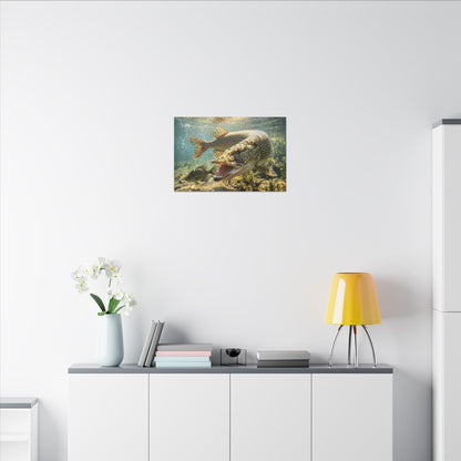 Northern Pike Crappie Chase Canvas — Predator Strike Wall Art for Anglers