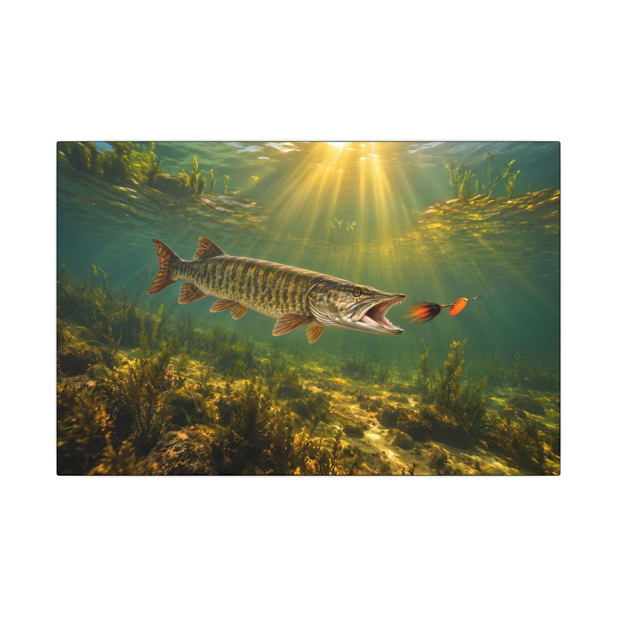 Bucktail Strike Muskie canvas, 18x12 size view