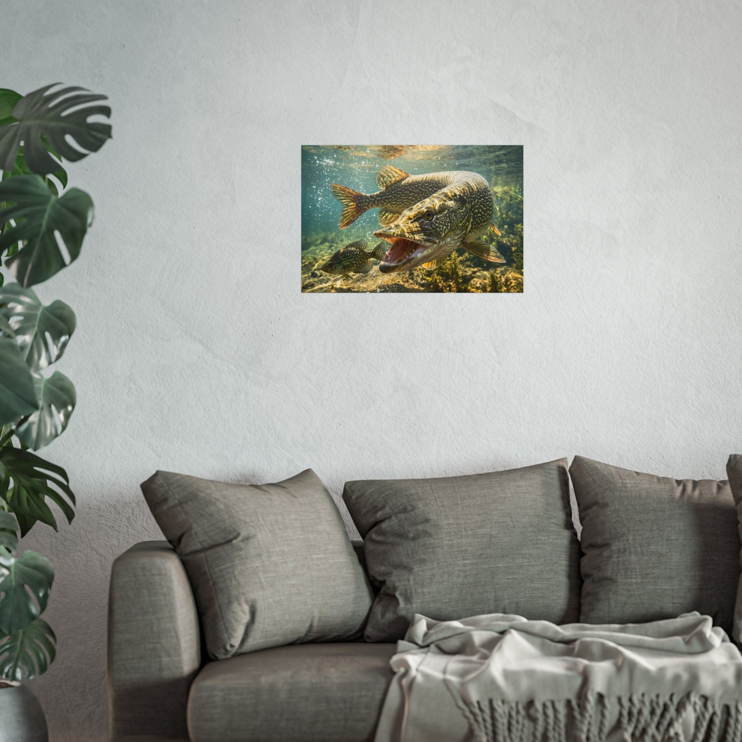 Northern Pike Crappie Chase Fine Art Print — Museum-Quality Giclée for Anglers
