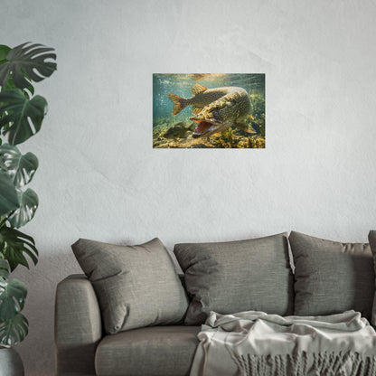 Northern Pike Crappie Chase Fine Art Print — Museum-Quality Giclée for Anglers