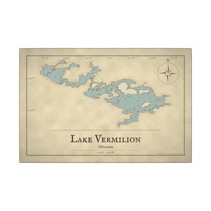 Lake Vermilion Vintage Map canvas wall art