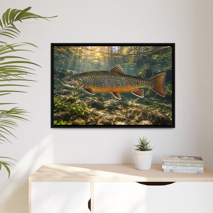 Northern Jewel Brook Trout framed canvas wall art, view 5