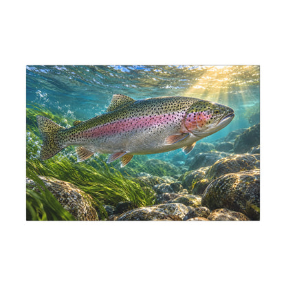 River of Gold Rainbow Trout canvas wall art, view 3