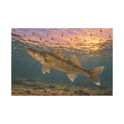 Mayfly Hatch Evening Walleye canvas, 36x24 size view