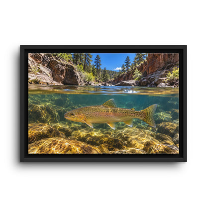 Red Rock Canyon Gila Trout framed canvas wall art