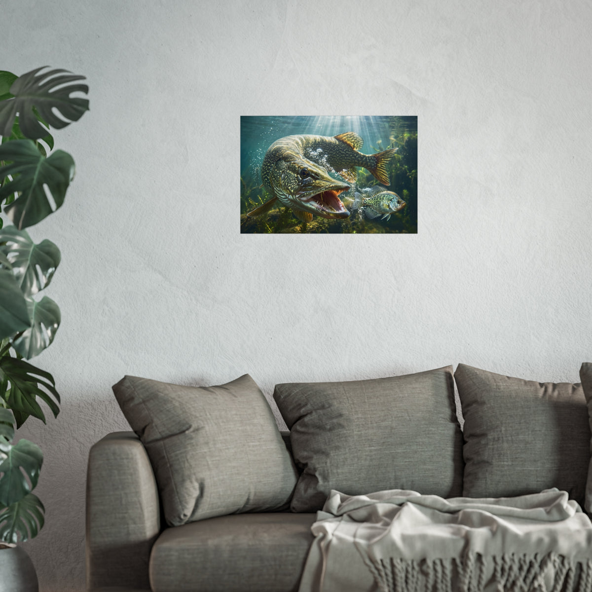 Northern Pike Predator Strike Fine Art Print — Museum-Quality Giclée for Anglers