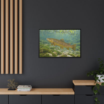 Mourning Creek Brown Trout framed canvas wall art, view 6