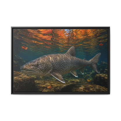 Autumn Granite Lake Trout framed canvas wall art