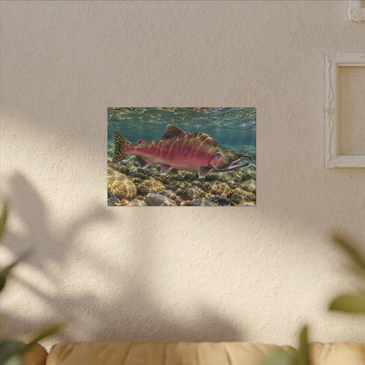 Humpback Run Pink Salmon canvas wall art, view 5